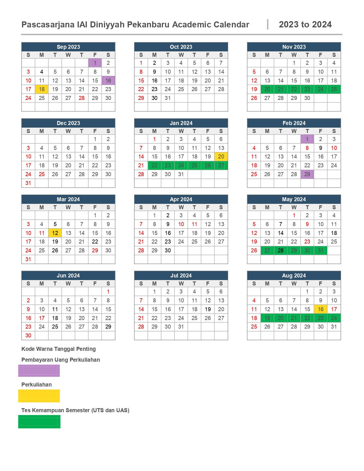 Kalender Akademik TA. 2023/2024